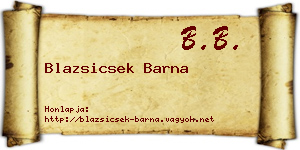 Blazsicsek Barna névjegykártya